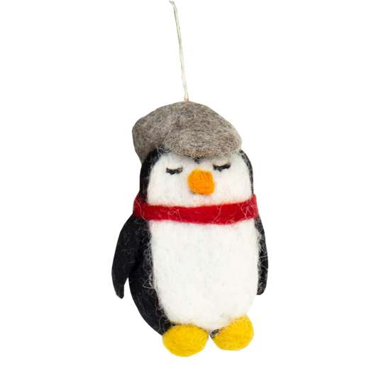 Afroart - Julgranspynt Pingvin i hatt 10 cm