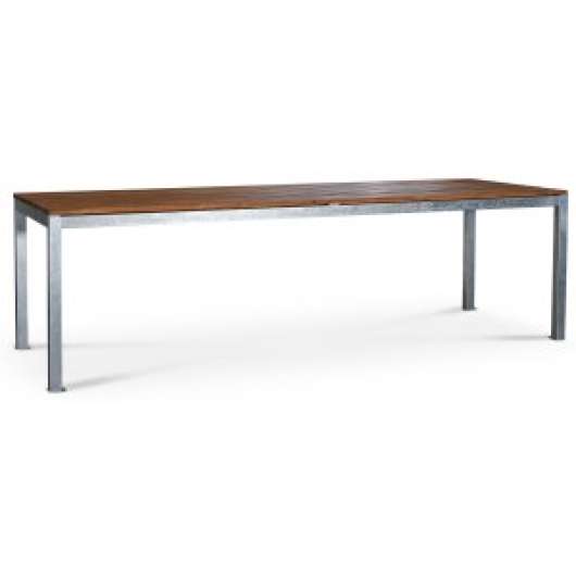 Alva matbord 250x90 cm - Teak / Galvaniserat stål - Trädgårdsbord, Utemöbler