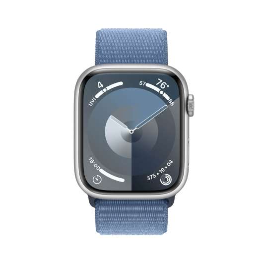 Apple Watch Series 9 GPS+Cell 45mm Silver Alu Case Winter Blue Sport Loop