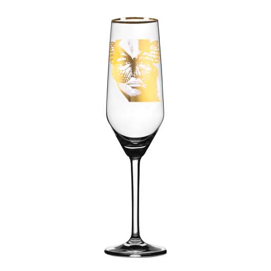 Carolina Gynning - Champagneglas Golden Butterfly 30 cl Guld