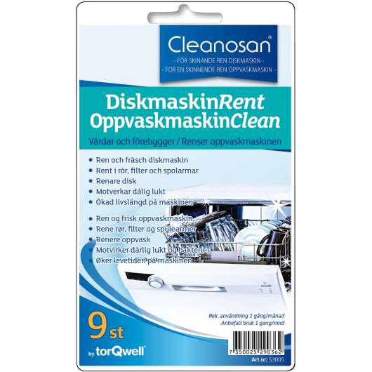 Cleanosan DiskmaskinsRent 9-pack blister