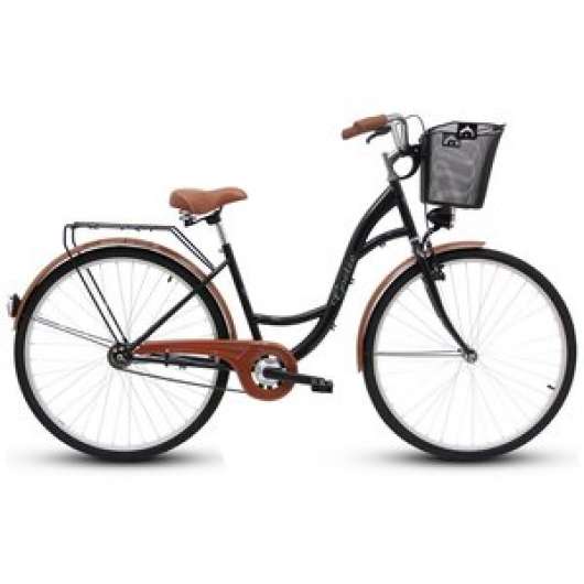 Cykel Eco 28 - svart + Cykellås - Damcyklar