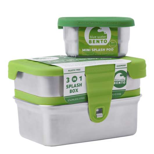 ECOlunchbox - Eco Splash Matlåda 3 delar Grön