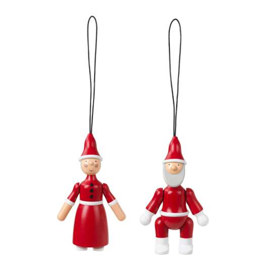 Kay Bojesen - Kay Bojesen Ornaments Santa Claus & Clara 10 cm Röd/Vit
