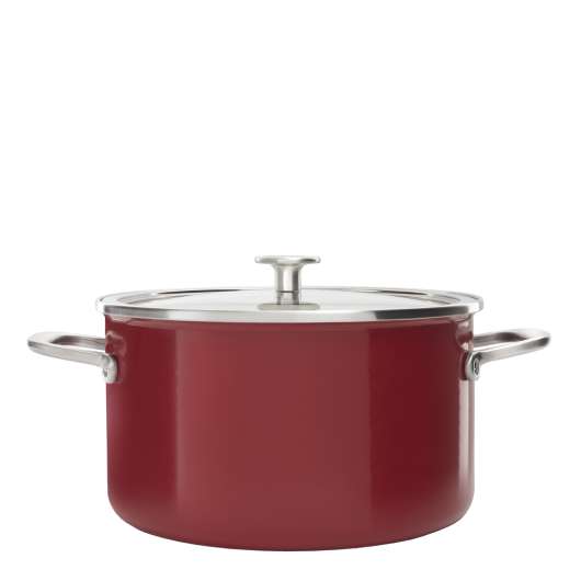 Kitchenaid - kitchenaid steel core enamel gryta emalj/glaslock 6 l röd