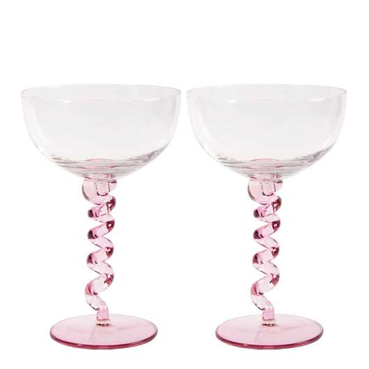 &klevering - Spiral Champagne Coupe 2-pack Rosa