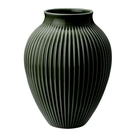 Knabstrup Keramik - Ripple Vas 20 cm Dark Green