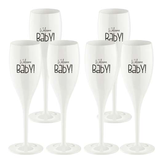 Koziol - Cheers Champagneglas 10 cl Staycation 6-pack Welcome Baby