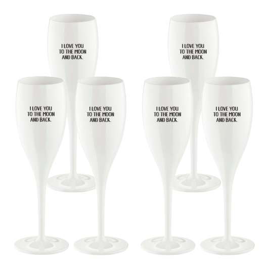 Koziol - Cheers Champagneglas 6-pack: Love You To the Moon And Back