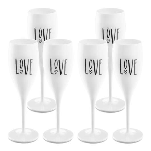 Koziol - Koziol Cheers Champagneglas med text 6-pack All You Need Is Love