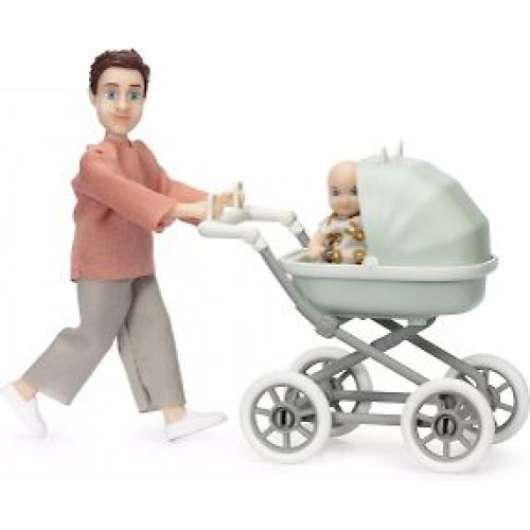 Lundby - dockhus docka. baby och barnvagn