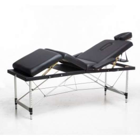 Massagebänk med metallben - 4 zoner - Svart - Massagebänkar