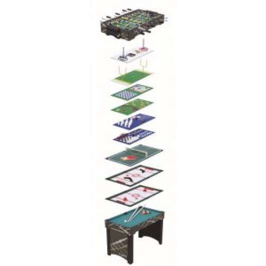 Multi spelbord 18 spel - Shuffleboard - Backgammon - Bowling & mycket mer