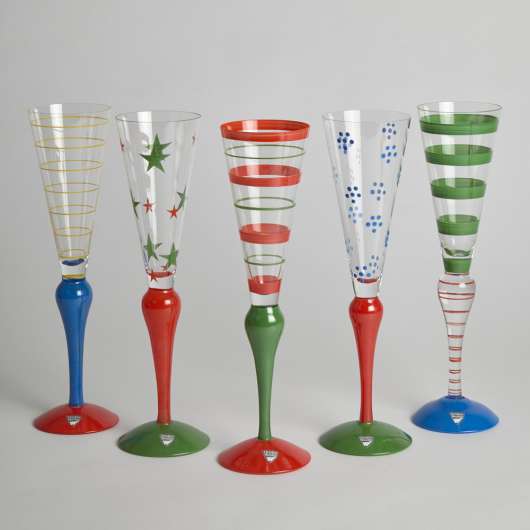 Orrefors - Champagneglas "Clown" 5 st
