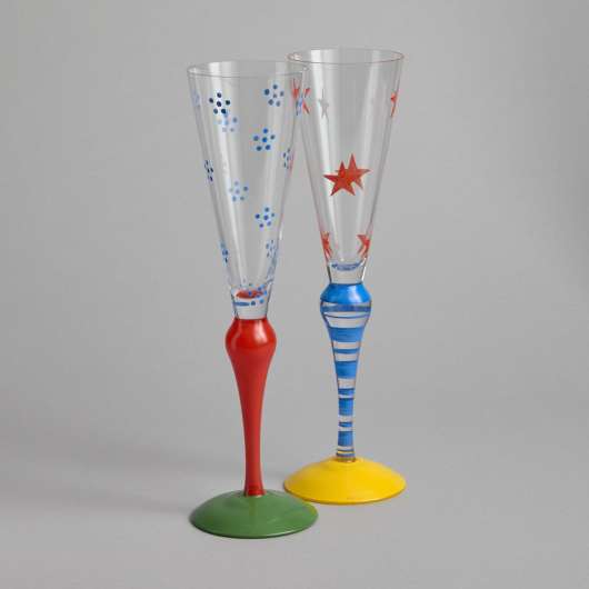 Orrefors - "Clown" Champagneglas 2 st