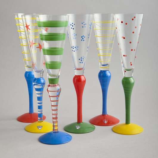 Orrefors - "Clown" Champagneglas 6 st