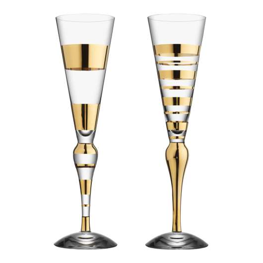 Orrefors - Clown Guld Champagne 22 cl 2-pack