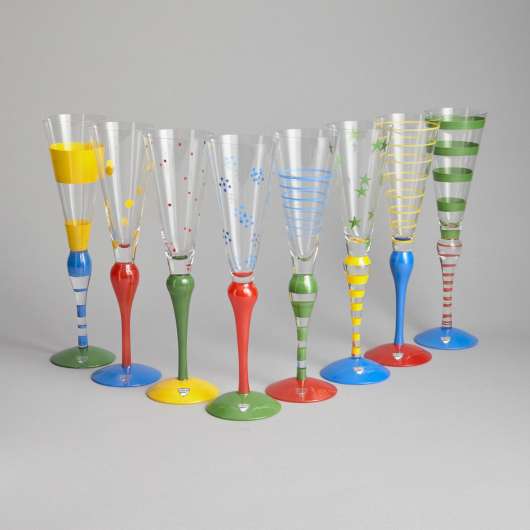 Orrefors - SÅLD Champagneglas "Clown" 8 st