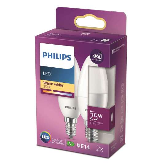 Philips LED 25w kron e14 frost 2p