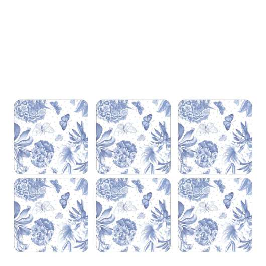 Pimpernel - Botanic Blue Glasunderlägg 6-pack