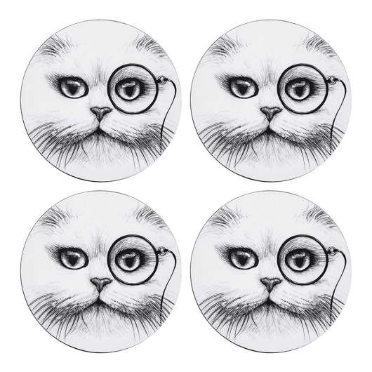 Rory Dobner - Glasunderlägg Cat Monocle 4-pack