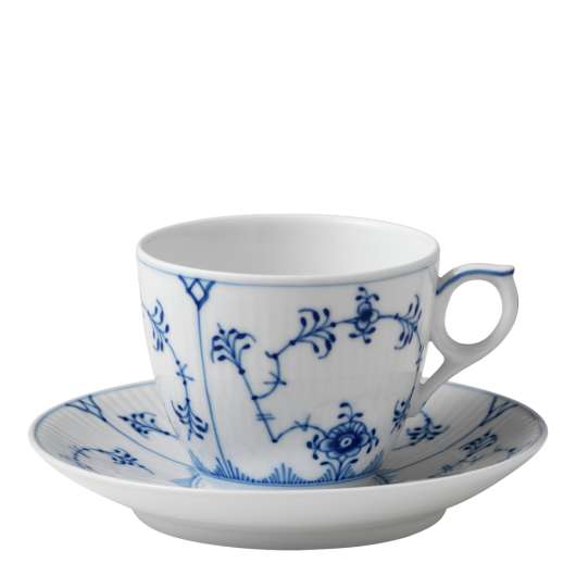 Royal Copenhagen - Blue Fluted Plain Kaffekopp med fat 16 cl