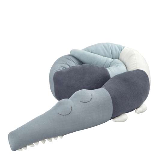 Sebra - Sebra Textil Stickad Kudde Sleepy Croc Powder Blue