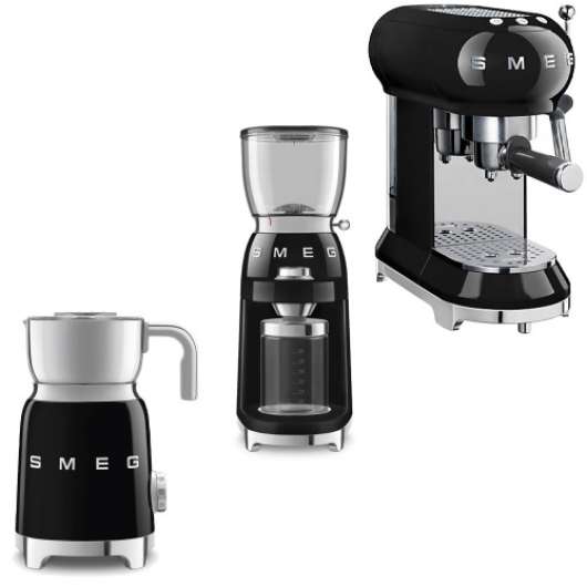 Smeg - Kaffepaketet - Espressobryggare. kaffekvarn & mjölkskummare