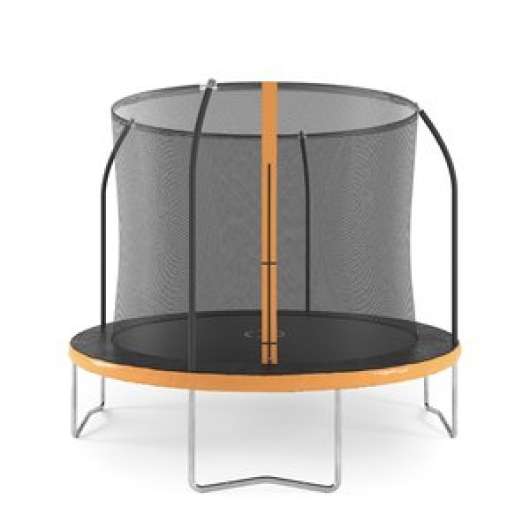 Studsmatta med säkerhetsnät - svart/orange - 305 cm - Studsmattor