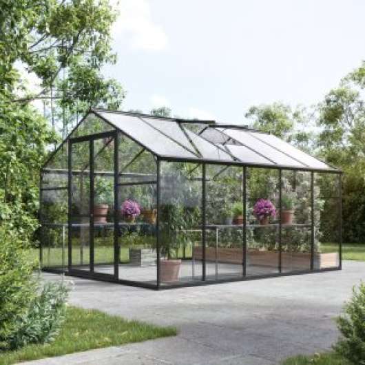 Växthus Titan - 7,7 m² - Kanalplast, Svart - Fristående växthus, Växthus
