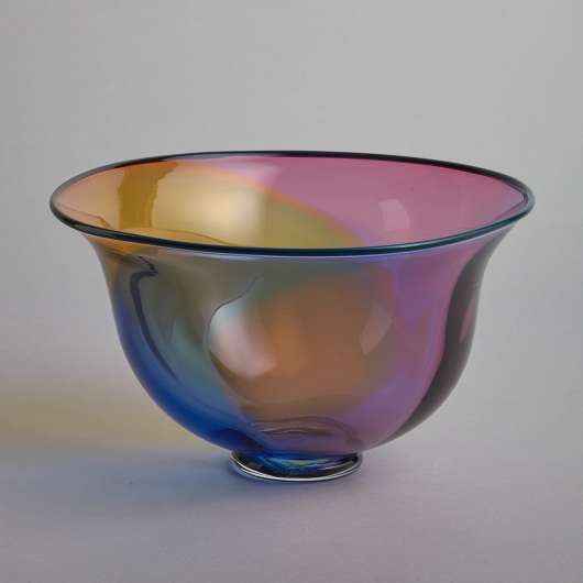 Vintage - Flerfärgad Glasskål av Ann Wolff