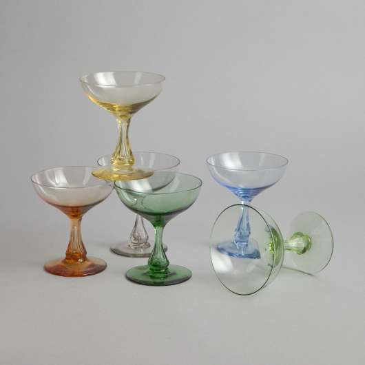 Vintage - Likörglas i olika färger 6 st